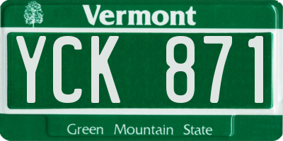 VT license plate YCK871