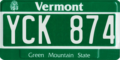 VT license plate YCK874