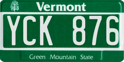 VT license plate YCK876