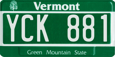 VT license plate YCK881