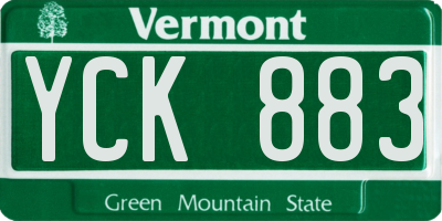 VT license plate YCK883