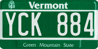 VT license plate YCK884