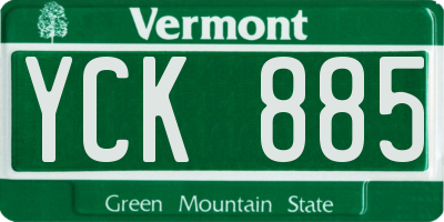 VT license plate YCK885