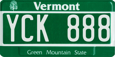 VT license plate YCK888