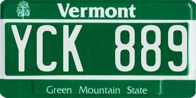 VT license plate YCK889