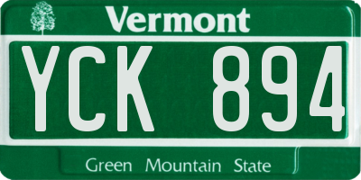 VT license plate YCK894