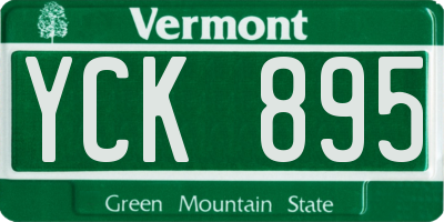 VT license plate YCK895