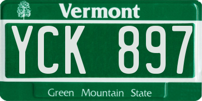 VT license plate YCK897