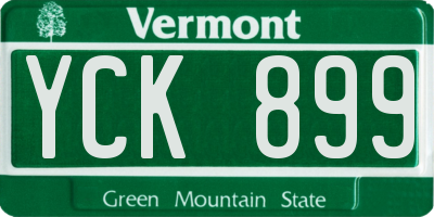 VT license plate YCK899