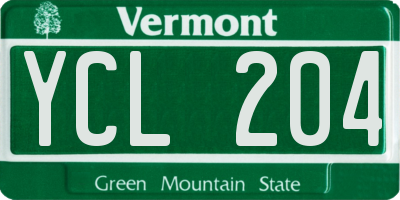 VT license plate YCL204