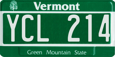 VT license plate YCL214