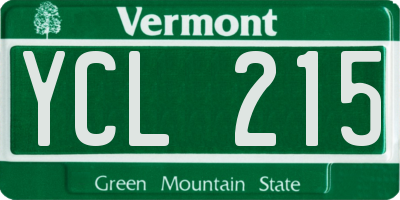 VT license plate YCL215