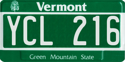 VT license plate YCL216