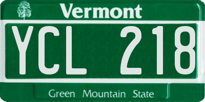 VT license plate YCL218