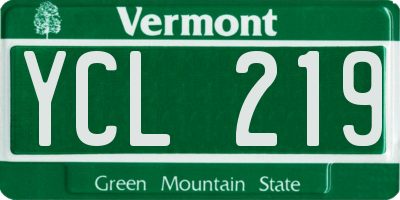 VT license plate YCL219