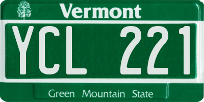 VT license plate YCL221