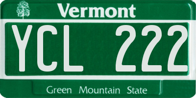 VT license plate YCL222