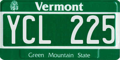 VT license plate YCL225