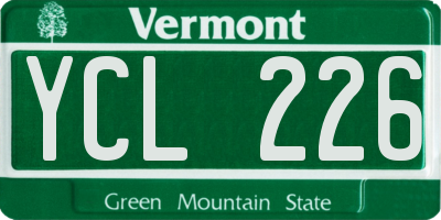 VT license plate YCL226