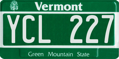VT license plate YCL227