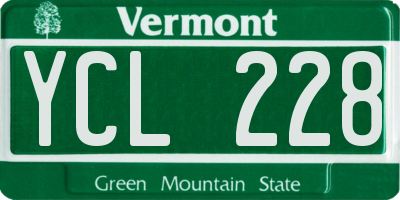 VT license plate YCL228