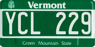 VT license plate YCL229