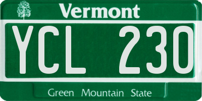 VT license plate YCL230