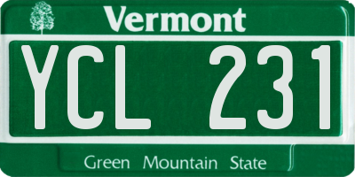 VT license plate YCL231