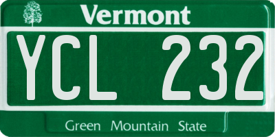 VT license plate YCL232