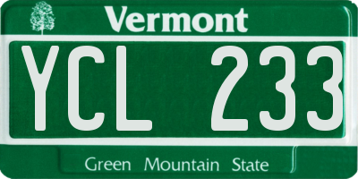 VT license plate YCL233