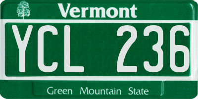 VT license plate YCL236