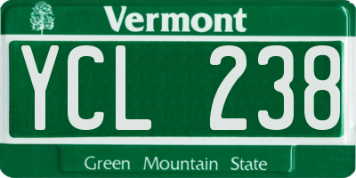 VT license plate YCL238