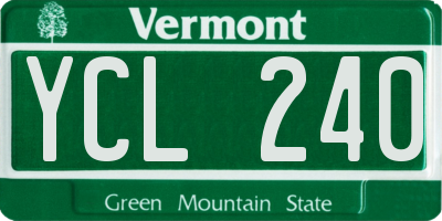 VT license plate YCL240
