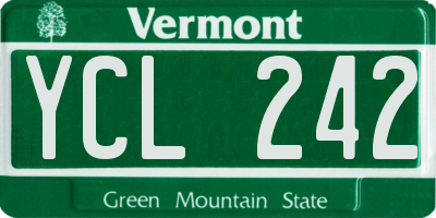 VT license plate YCL242