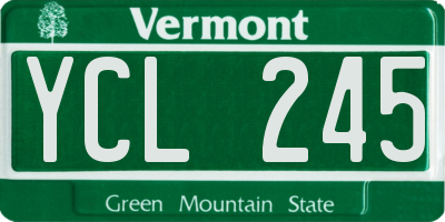 VT license plate YCL245