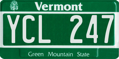 VT license plate YCL247