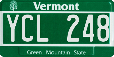 VT license plate YCL248