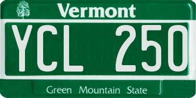 VT license plate YCL250