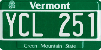 VT license plate YCL251
