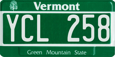 VT license plate YCL258