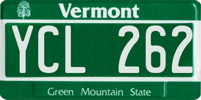 VT license plate YCL262