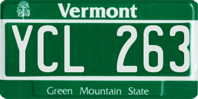 VT license plate YCL263