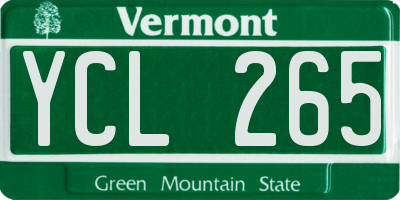 VT license plate YCL265