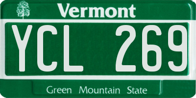 VT license plate YCL269