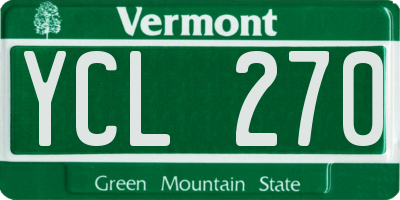VT license plate YCL270