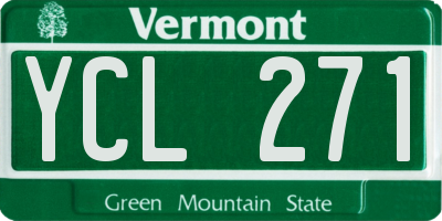 VT license plate YCL271