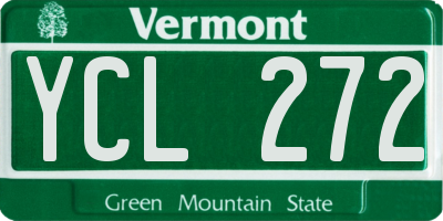 VT license plate YCL272
