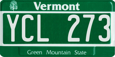 VT license plate YCL273