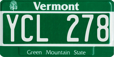 VT license plate YCL278