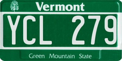 VT license plate YCL279